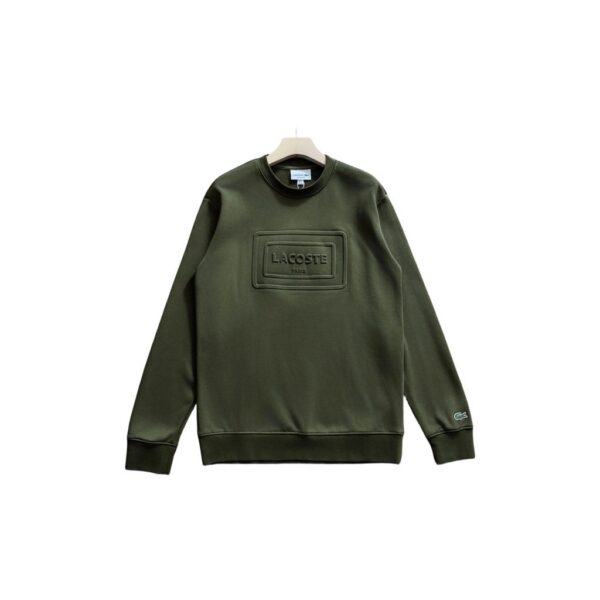 Lacoste Embossed Box Logo Crew Sweatshirt Olive OKZY20261046