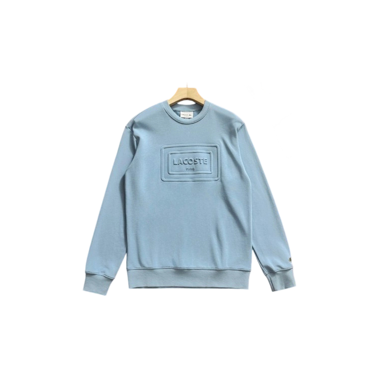 Lacoste Embossed Box Logo Crew Sweatshirt Light Blue OKZY20261047
