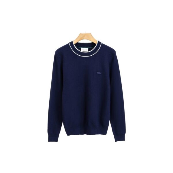 Lacoste Contrast Trim Crew Neck Knit Sweater Navy OKZY20261048