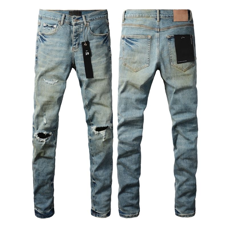 Purple Brand Light Blue Knee Ripped Jeans OKZY2026104