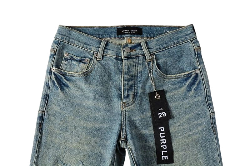 Purple Brand Light Blue Knee Ripped Jeans OKZY2026104