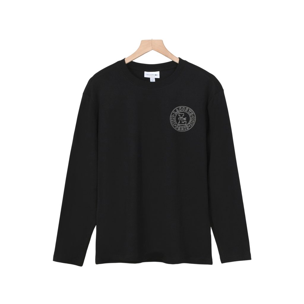 Lacoste Circular Crest Logo Long Sleeve Tee Black OKZY20261050