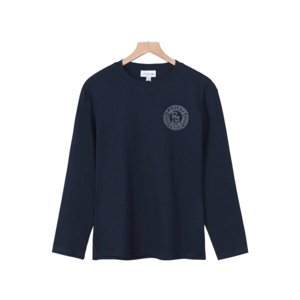 Lacoste Circular Crest Logo Long Sleeve Tee Navy OKZY20261052