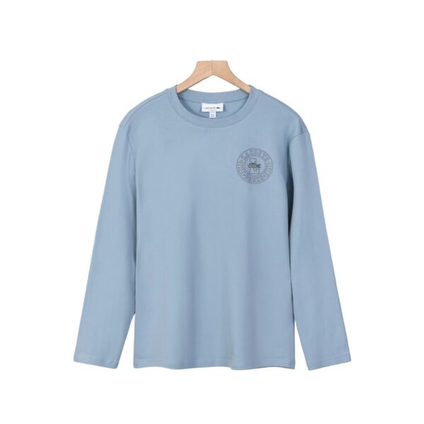 Lacoste Circular Crest Logo Long Sleeve Tee Light Blue OKZY20261054