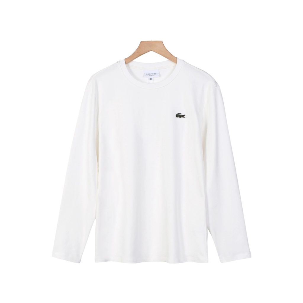 Lacoste Small Croc Logo Long Sleeve Tee White OKZY20261056
