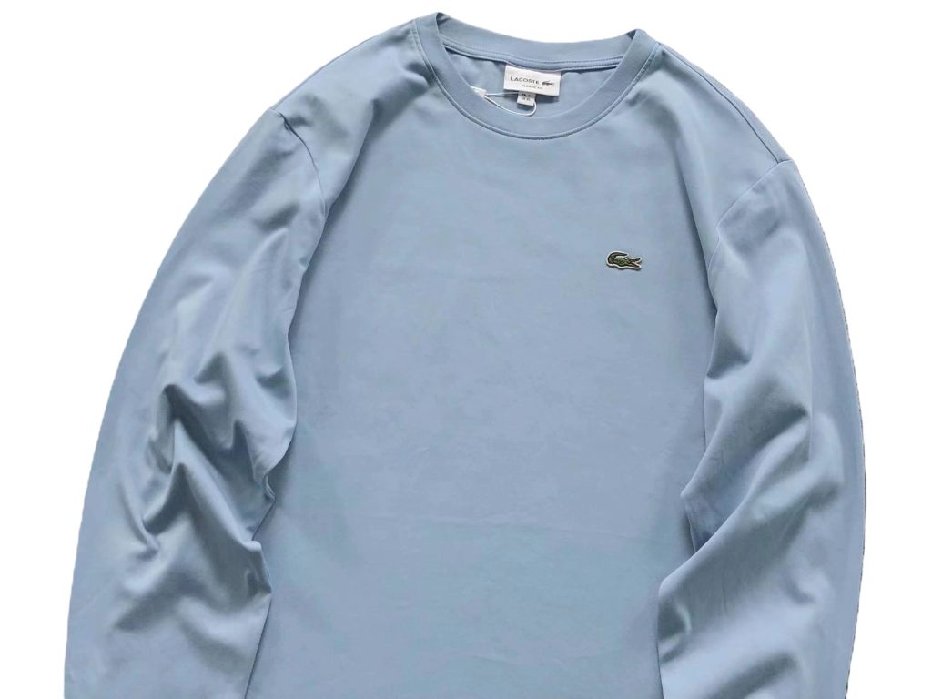 Lacoste Small Croc Logo Long Sleeve Tee Light Blue OKZY20261059