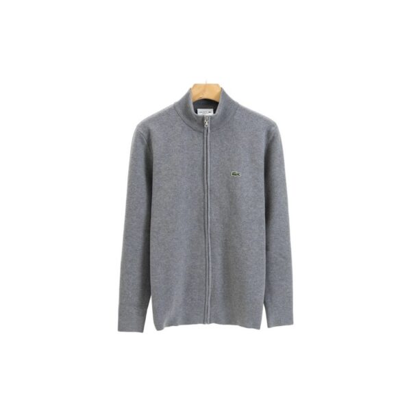Lacoste Full Zip Stand Collar Knit Cardigan Grey OKZY20261061