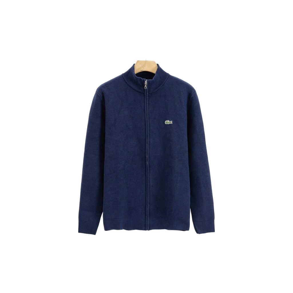 Lacoste Full Zip Stand Collar Knit Cardigan Navy OKZY20261062