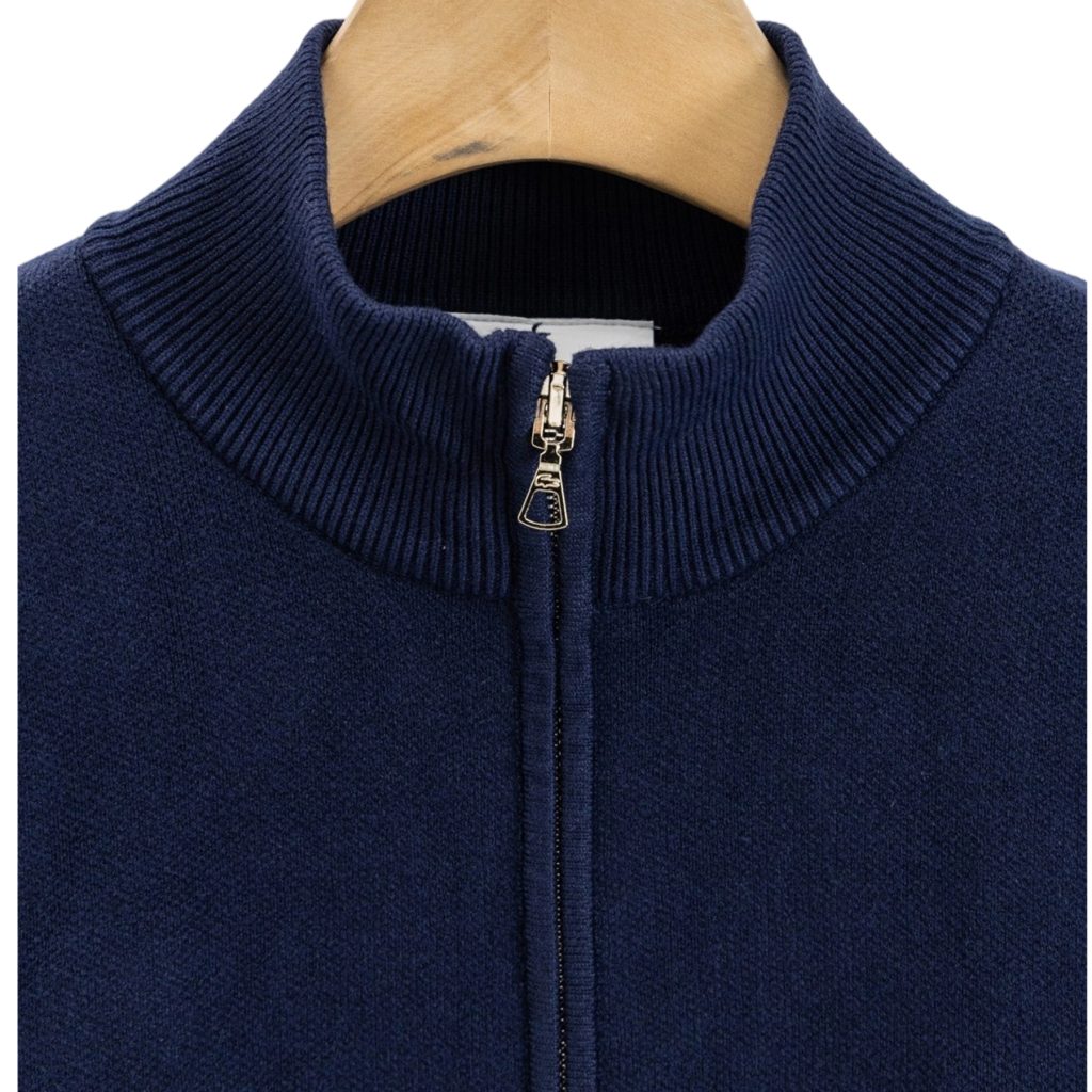 Lacoste Full Zip Stand Collar Knit Cardigan Navy OKZY20261062