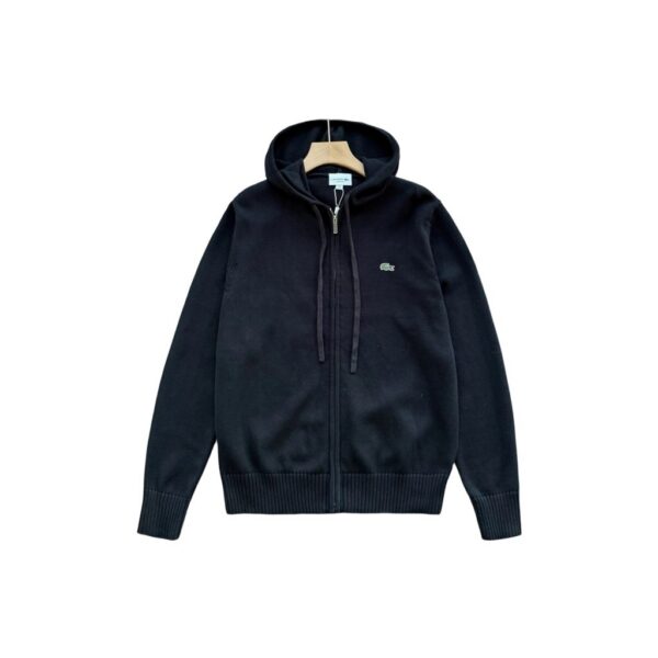 Lacoste Full Zip Hooded Knit Cardigan Black OKZY20261065