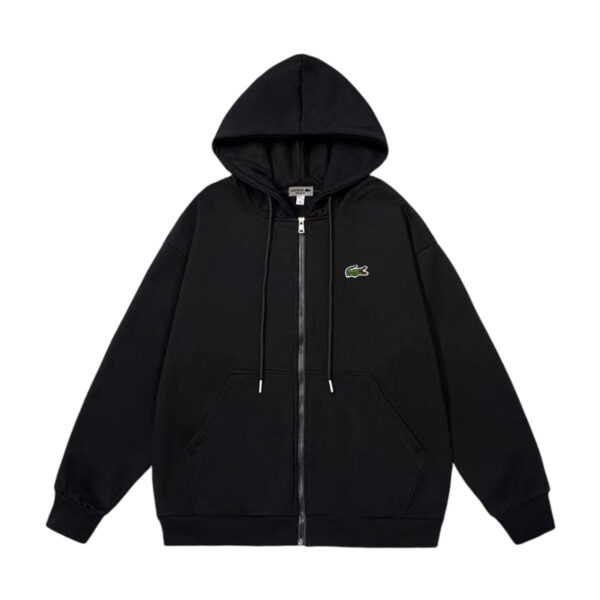 Lacoste Small Croc Logo Zip Up Hoodie Black OKZY20261071