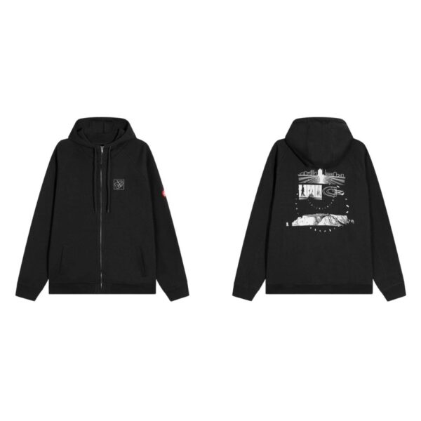 Cav Empt Black Zip Up Cityscape Hoodie OKZY20261074