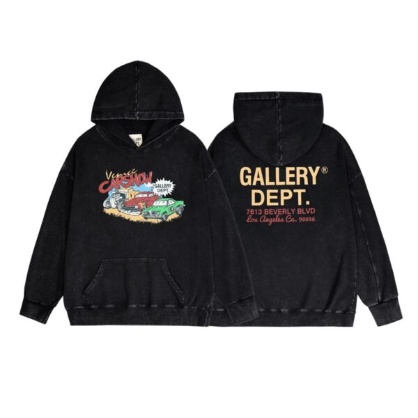 Gallery Dept Vintage Car Show Print Hoodie Black OKZY20261081
