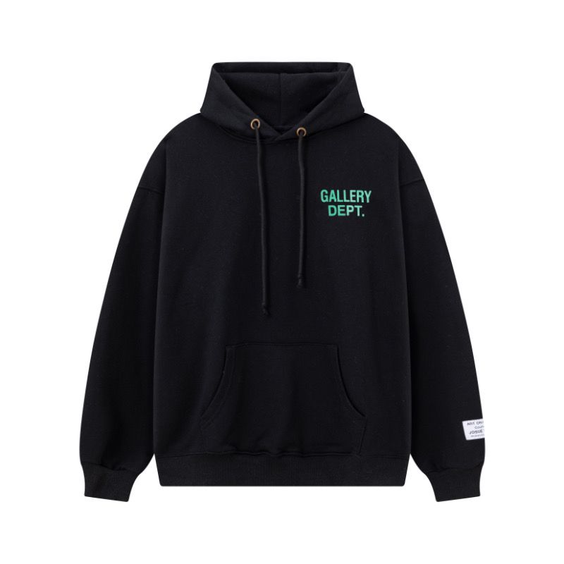 Gallery Dept Green Leaf Logo Hoodie Black OKZY20261083