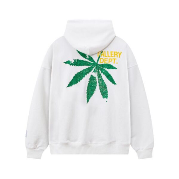 Gallery Dept Green Leaf Logo Hoodie White OKZY20261084