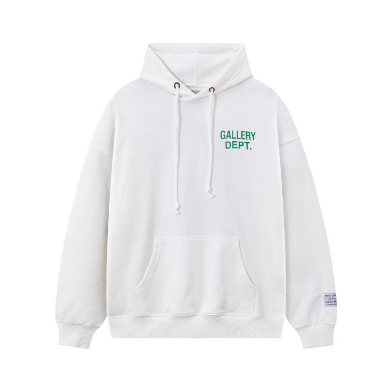 Gallery Dept Green Leaf Logo Hoodie White OKZY20261084