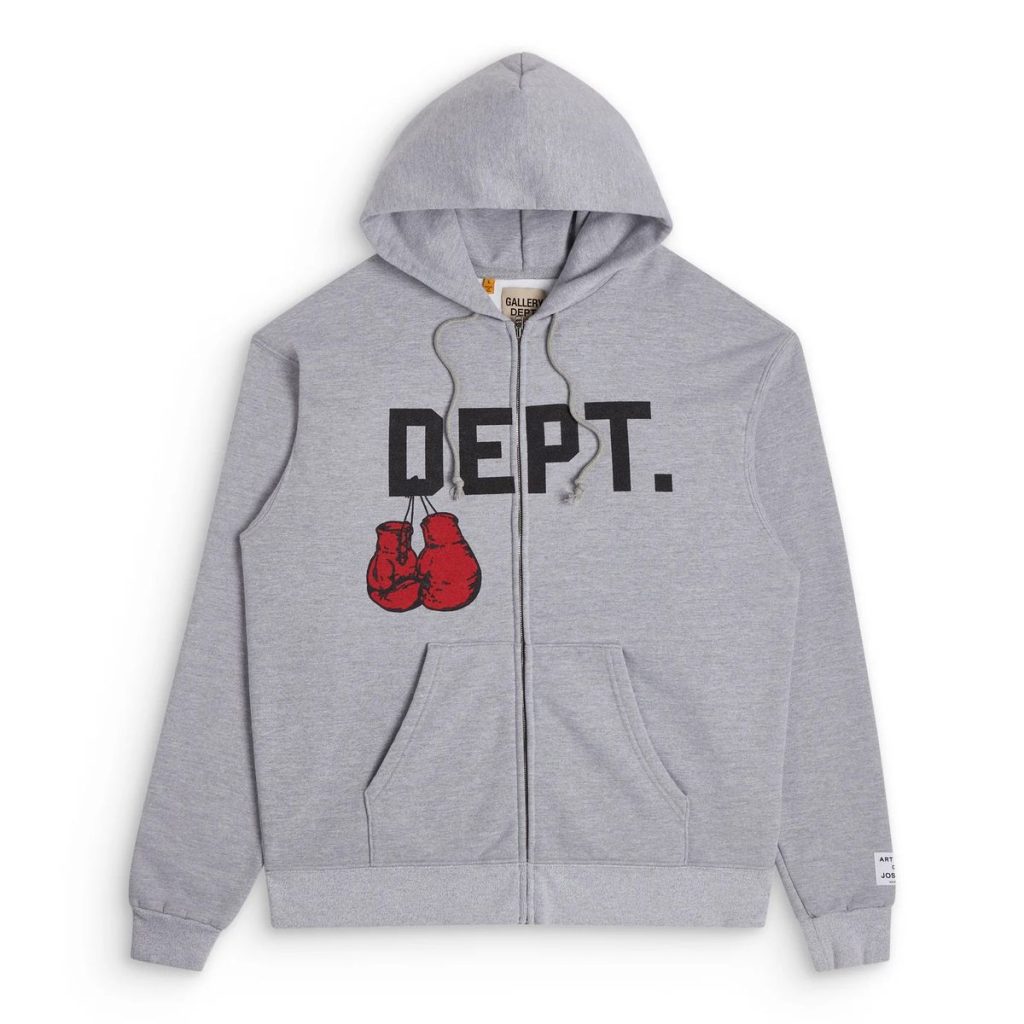 Gallery Dept Boxing Gloves Zip Up Hoodie Grey OKZY20261089