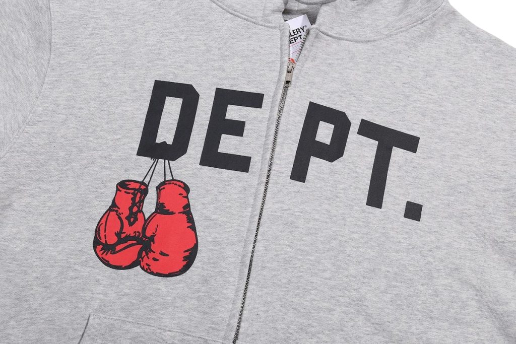 Gallery Dept Boxing Gloves Zip Up Hoodie Grey OKZY20261089