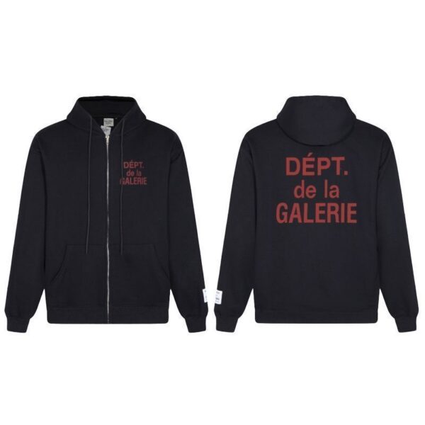 Gallery Dept De La Galerie Red Print Zip Up Hoodie Black OKZY20261095