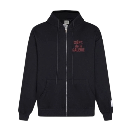 Gallery Dept De La Galerie Red Print Zip Up Hoodie Black OKZY20261095