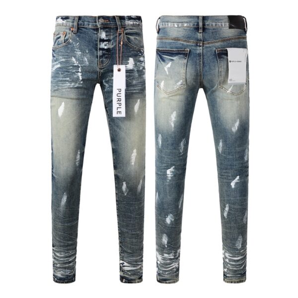 Purple Brand Paint Splatter Denim Pants OKZY2026109