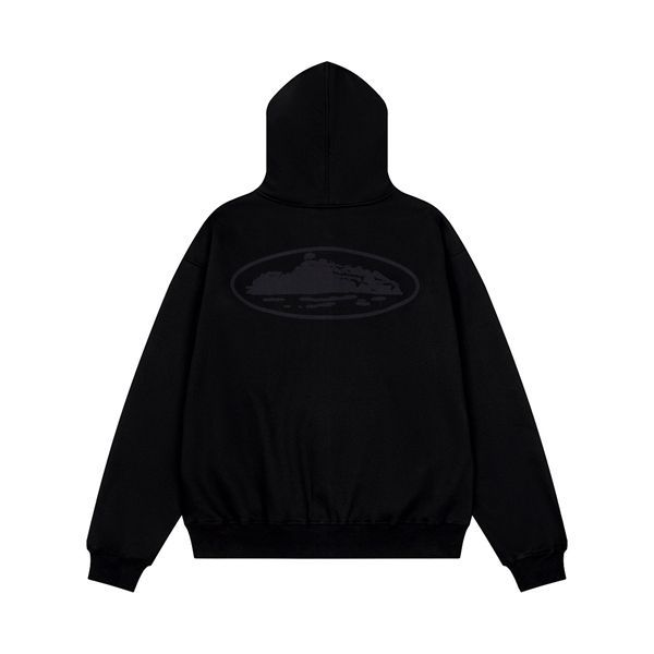 Corteiz Oval Logo Zip Hoodie Black OKZY20261118
