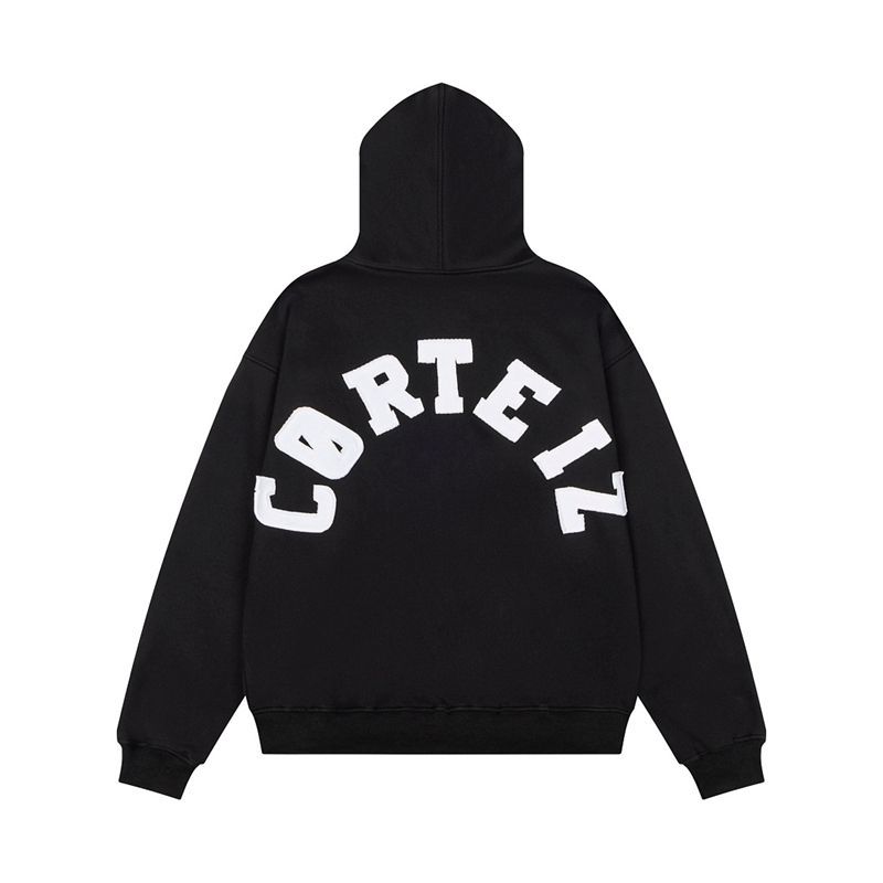 Corteiz Arch Logo Zip Hoodie Black OKZY20261120