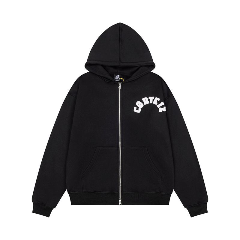 Corteiz Arch Logo Zip Hoodie Black OKZY20261120