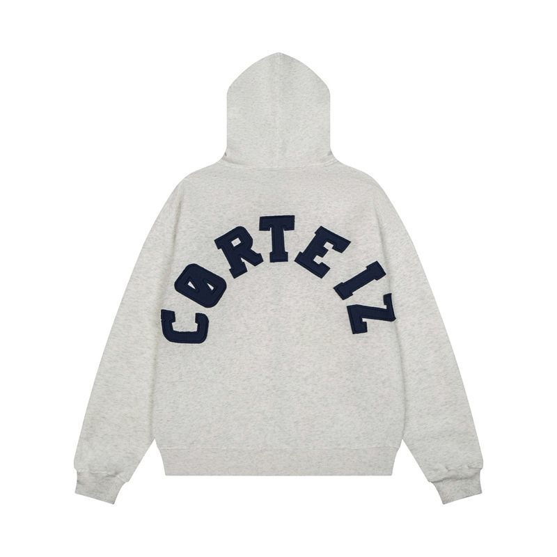 Corteiz Arch Logo Zip Hoodie Heather Grey OKZY20261121