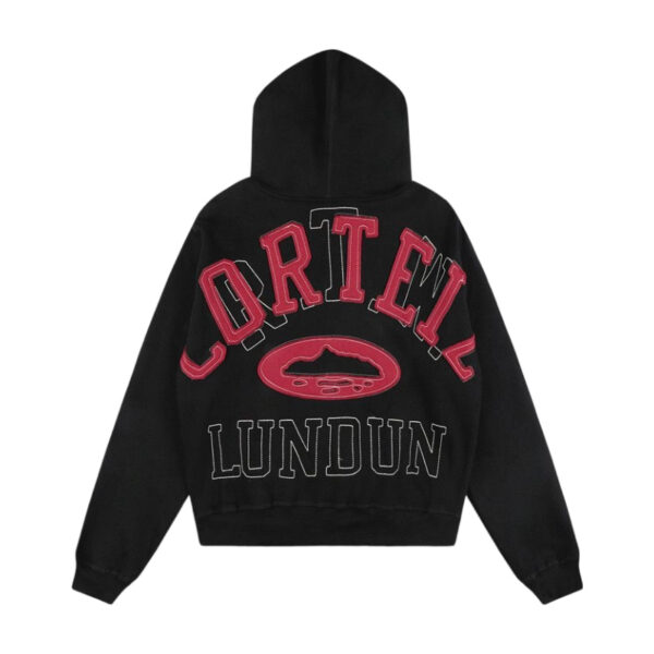 Corteiz London Arch Logo Zip Up Hoodie Black OKZY20261126