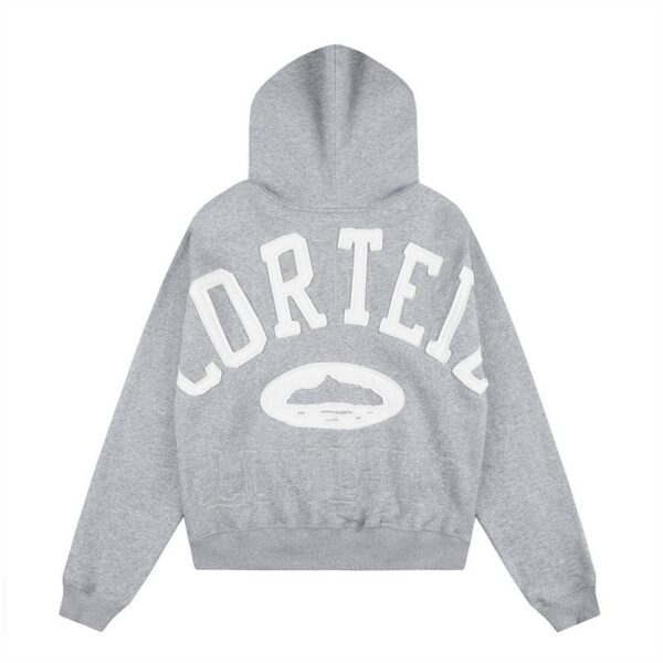Corteiz London Arch Logo Zip Up Hoodie Grey OKZY20261127