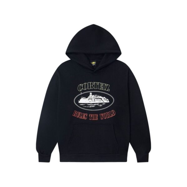Corteiz Rules The World Ship Graphic Hoodie Black OKZY20261130