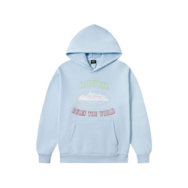 Corteiz Rules The World Ship Graphic Hoodie Light Blue OKZY20261131