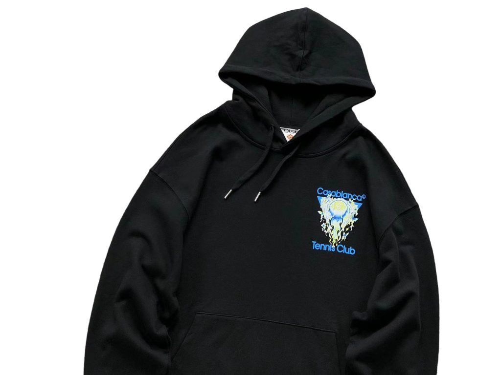 Casablanca Black Tennis Club Graphic Hoodie OKZY20261139
