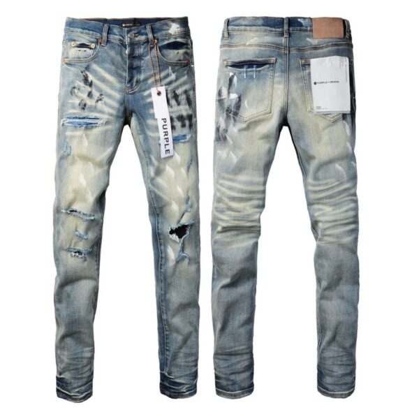 Purple Brand Paint Patch Ripped Jeans OKZY2026113