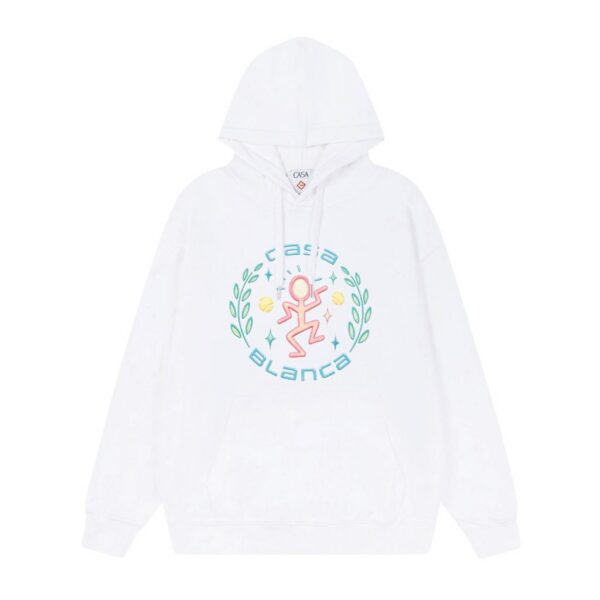 Casablanca White Tennis Figure Logo Hoodie OKZY20261141