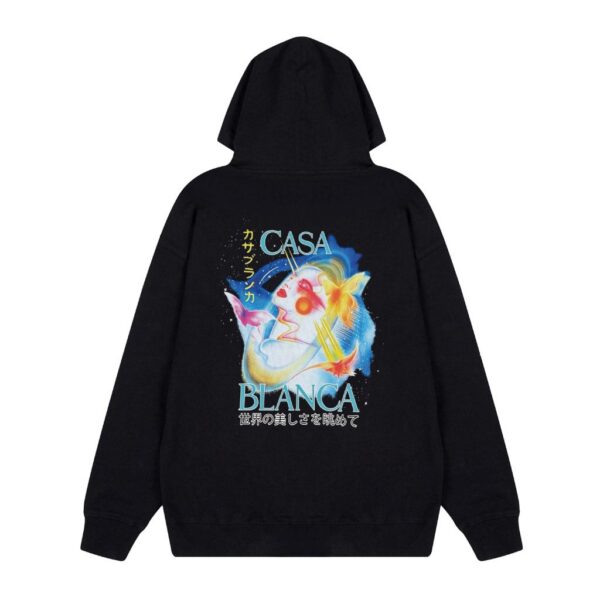 Casablanca Black Japanese Art Back Print Hoodie OKZY20261142