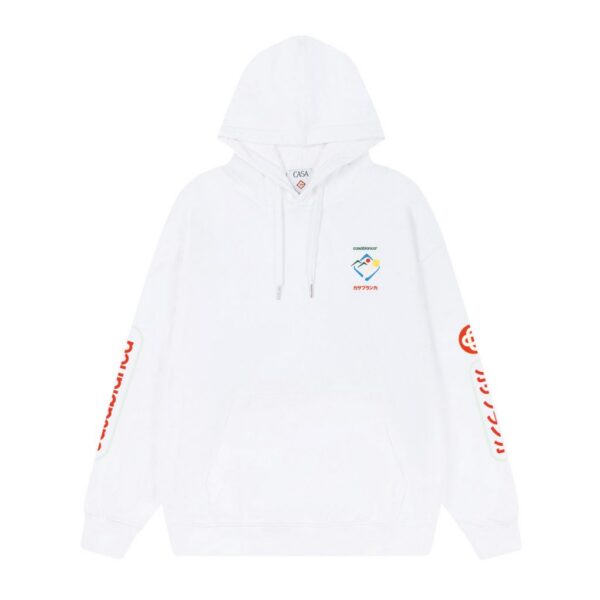 Casablanca White Sleeve Printed Badge Hoodie OKZY20261145