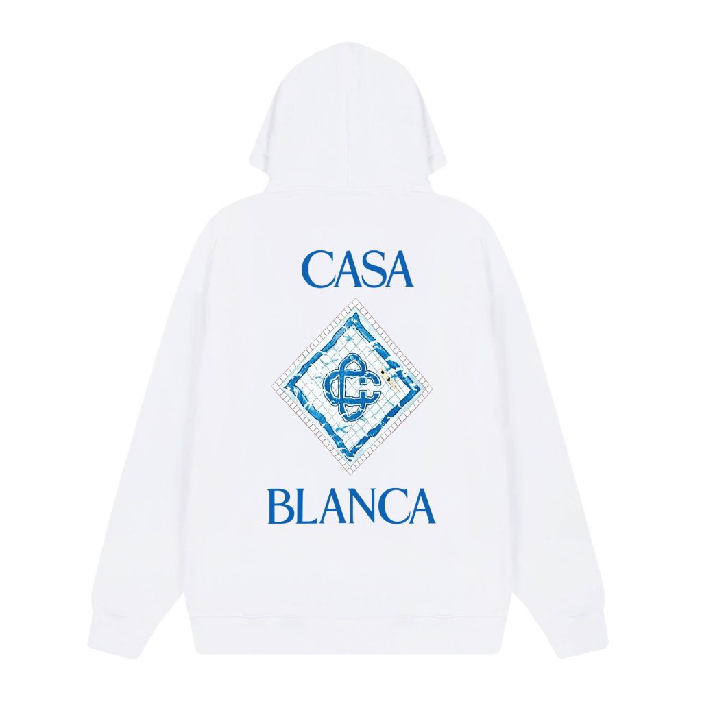Casablanca White Back Diamond Pool Tile Logo Hoodie OKZY20261147