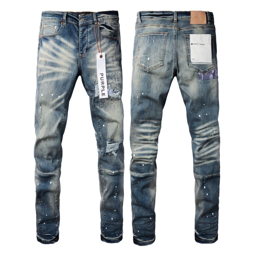 Purple Brand Paint Splatter Denim Pants OKZY2026114