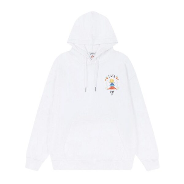 Casablanca White Fuji Tennis Small Logo Hoodie OKZY20261150