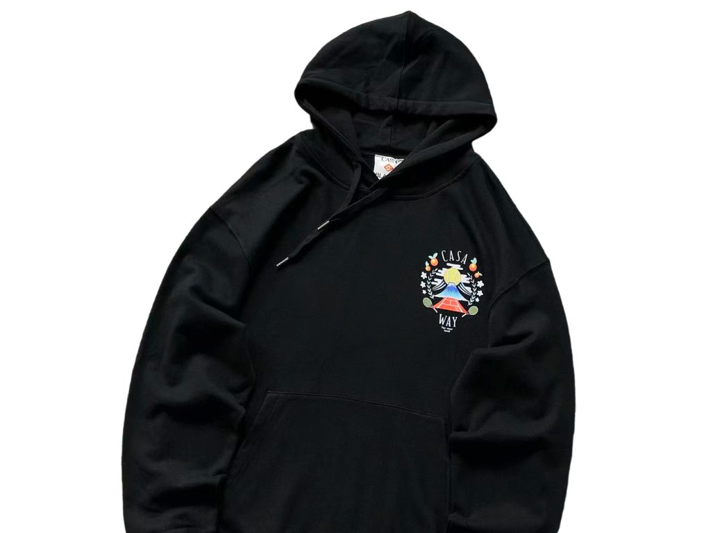 Casablanca Black Fuji Tennis Small Logo Hoodie OKZY20261151