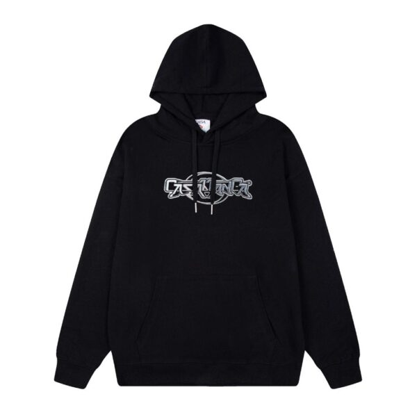 Casablanca Black Silver Metallic Logo Hoodie OKZY20261153