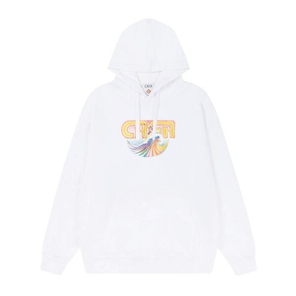 Casablanca White Retro Wave Surfer Graphic Hoodie OKZY20261154