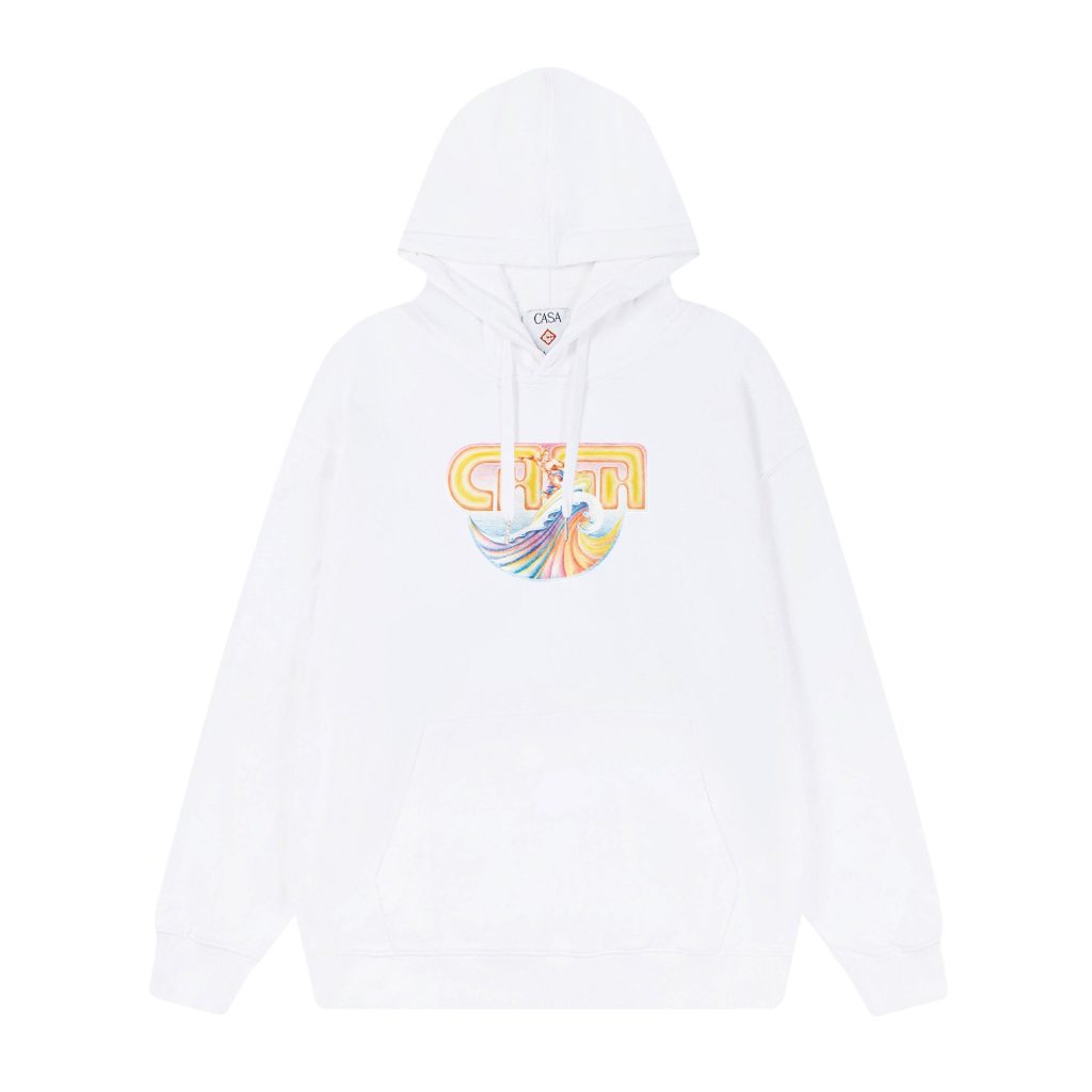 Casablanca White Retro Wave Surfer Graphic Hoodie OKZY20261154
