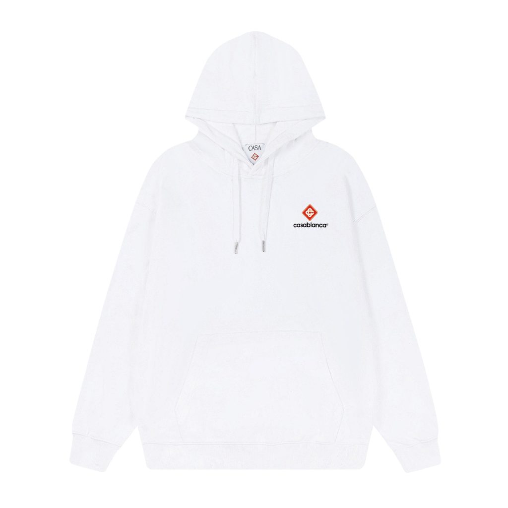 Casablanca White Small Red Diamond Logo Hoodie OKZY20261158