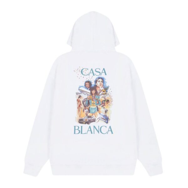 Casablanca White Back Retro Champion Portrait Graphic Hoodie OKZY20261160