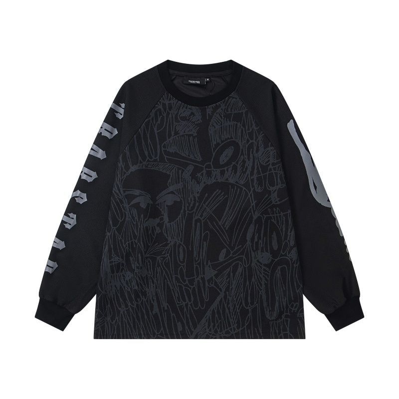 Trapstar Black Sketch Print Long Sleeve Tee OKZY20261164