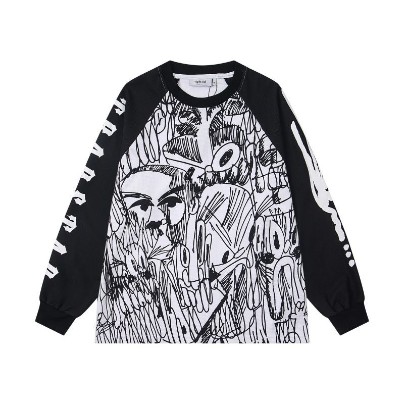 Trapstar Black White Sketch Long Sleeve Tee OKZY20261165