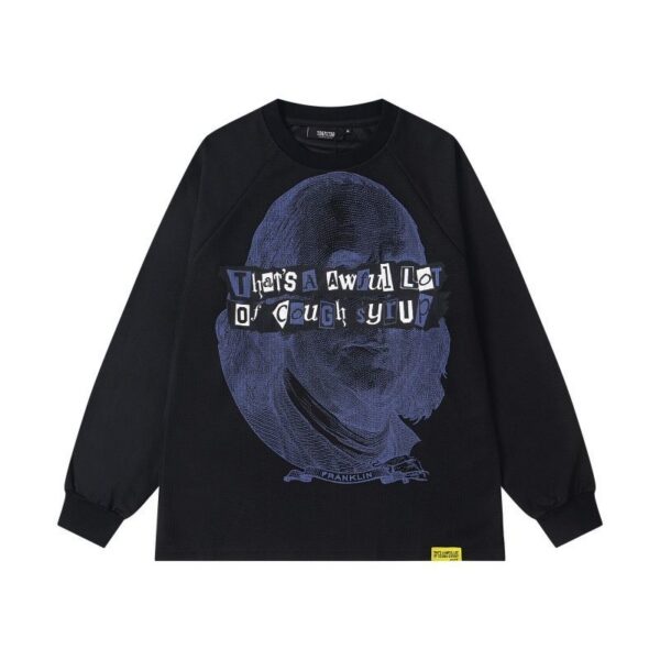 Trapstar Black Franklin Portrait Long Sleeve Shirt OKZY20261166